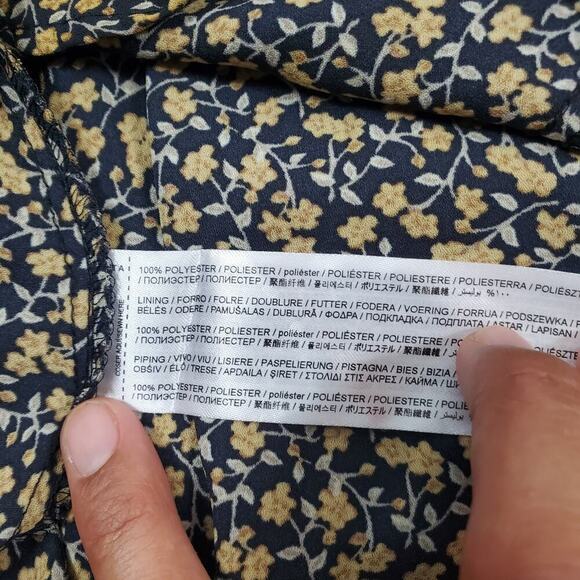 MNG Women Floral Cottage Core Dress Puff Sleeves Size 2 Square Neckline - Picture 5 of 10